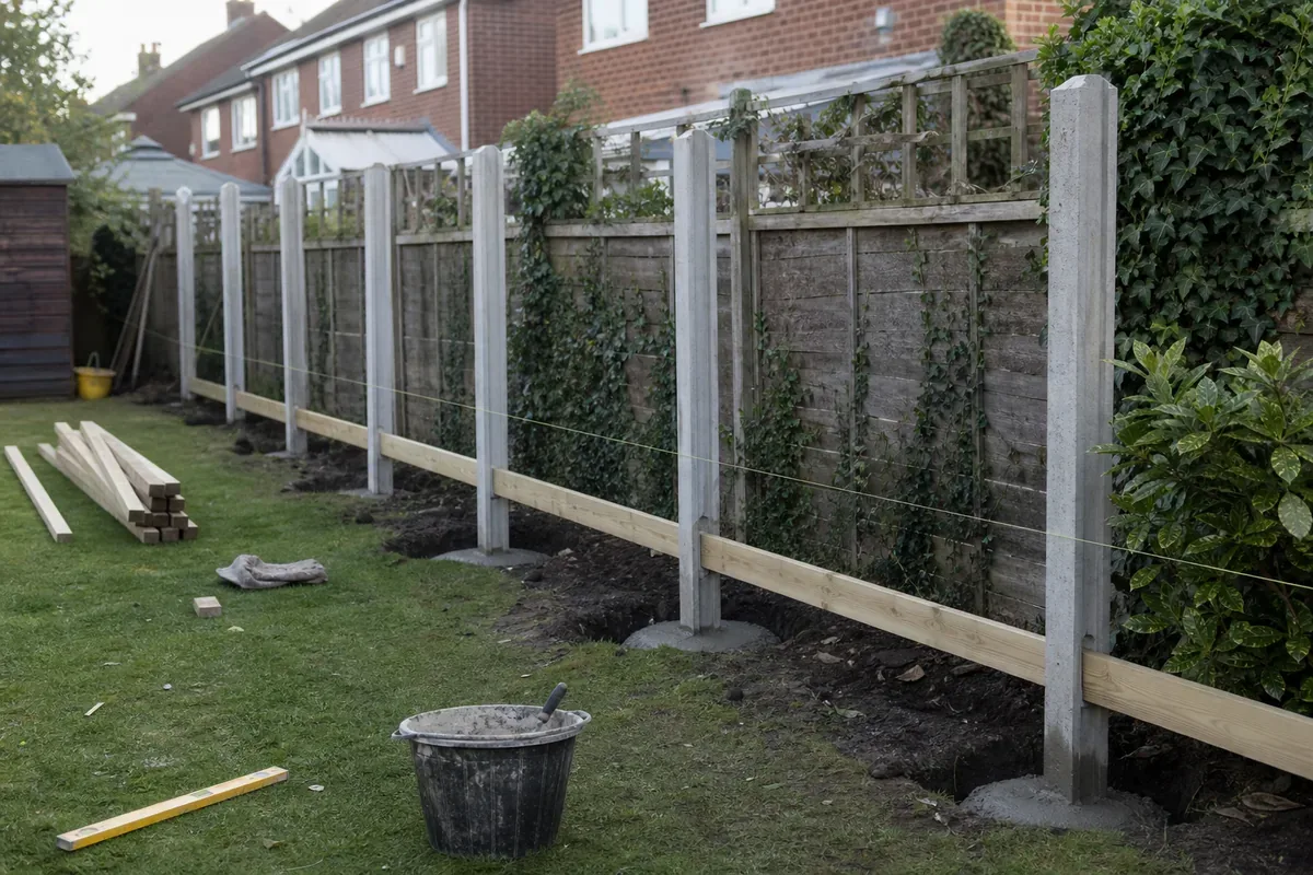 Fence installation work at a York property